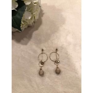 White House Black Market Gold Linear Drop Earrings with Circle Detail